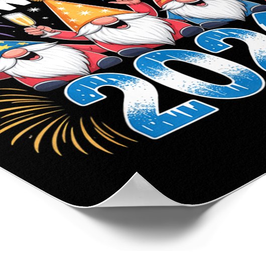 Poster Happy New Year 2026 Gnomes Family Party New Years (Coin)