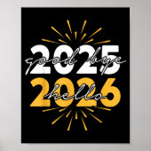 Poster Happy New Year 2026 Goodbye 2025 Hello 2026 (Devant)