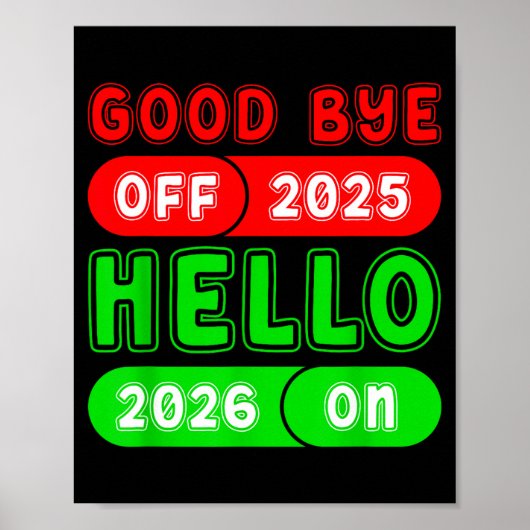 Poster Happy New Year 2026 Goodbye 2025 Hello 2026 Matchi (Devant)