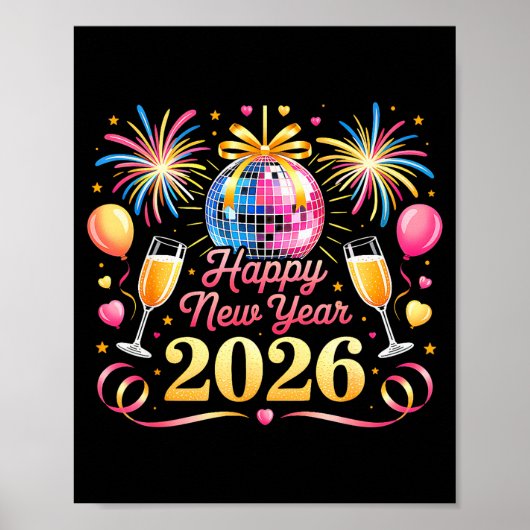 Poster Happy New Year 2026 New Years Eve Party Countdown  (Devant)