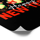 Poster Happy New Year Three Gnomes Fireworks Confetti Nye (Coin)