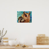Poster Happy Owl Aquarelle Print (Cuisine)