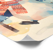 Poster Happy Penguin – Winter Watercolor Nursery Wall Art (Coin)