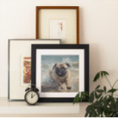 Poster Happy Pug à la Plage