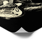 Poster Happy Skeleton Guitar Guy Éffrayant Halloween Rock (Coin)