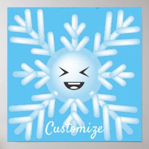 Poster Happy Snowflake Emoticon Thunder_Cove