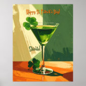Poster Happy St. Patrick's Day Shamrock Martini  (Devant)