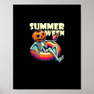 Poster Happy Summerween été Halloween drôle