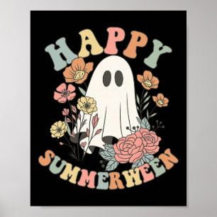 Poster Happy Summerween Halloween Fantôme Floral été Fant