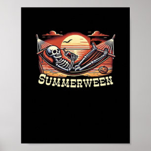 Poster Happy Summerween Skeleton Drink été Halloween C