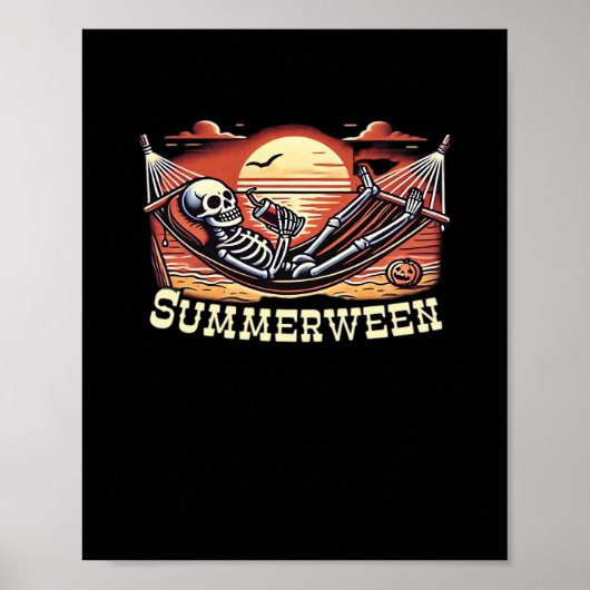 Poster Happy Summerween Skeleton Drink été Halloween C (Devant)