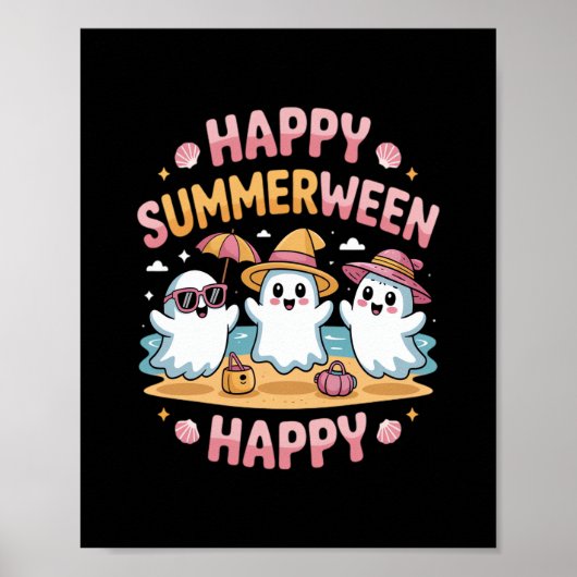 Poster Happy Summerween Summer Halloween Meme (Devant)
