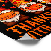 Poster Happy Thanksgiving Cute Gnomes Pumpkin Autumn Leav (Coin)