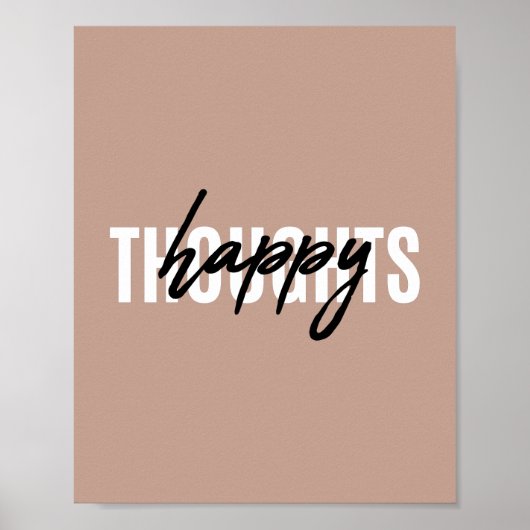 Poster Happy Thoughts | Positive Quote (Devant)