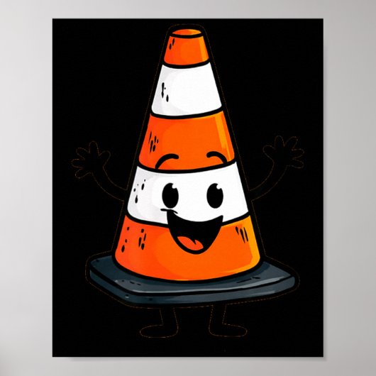 Poster Happy Traffic Cone Look For Man And Woman  (Devant)