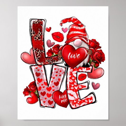 Poster Happy Valentine Gnome Heart Valentine's Day Couple (Devant)