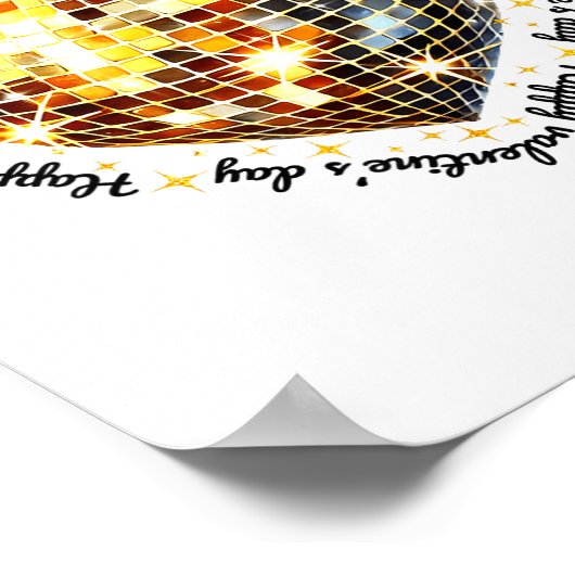 Poster Happy Valentine's Day Funny Gold Coquette Disco Ba (Coin)