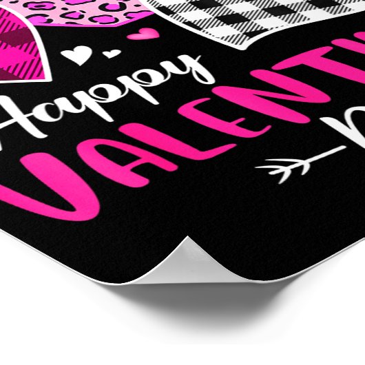 Poster Happy Valentine's Day Leopard And Plaid Hearts Gir (Coin)