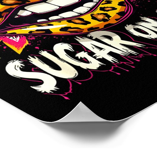 Poster Happy Valentine's Day Retro Leopard Lips Ur Some S (Coin)