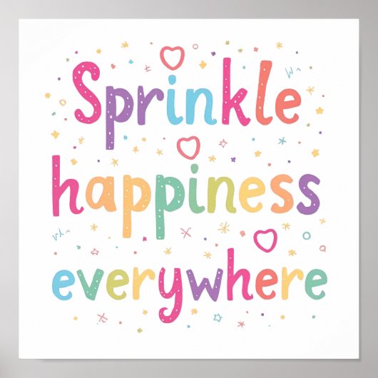 Poster Happy Vibes Sprinkle Happiness Confetti Art (Devant)