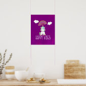 Poster Happy Vibes Typography Cute Smiling Unicorn (Cuisine)