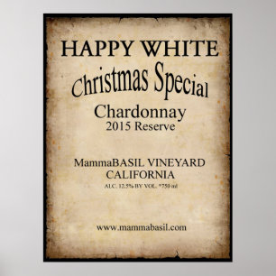 Poster Happy White Wine Christmas Poster!