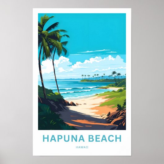 Poster Hapuna Beach Hawaii Imprimer Voyage (Devant)