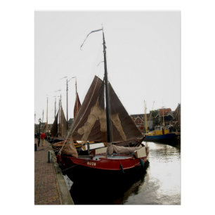 Poster Harbor, boat, sailing