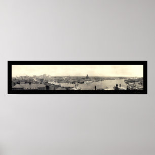 Poster Harbor of Baltimore MD Photo 1905