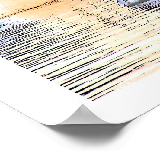 Poster Harbour Dawn & Pelican Print (Coin)