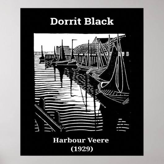 Poster Harbour Veere par Dorrit Black (1929) (Devant)