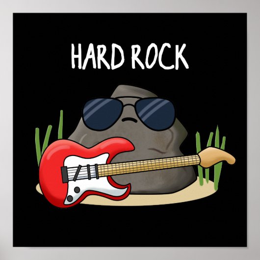 Poster Hard Rock Funny Geology Music Pun Dark BG (Devant)