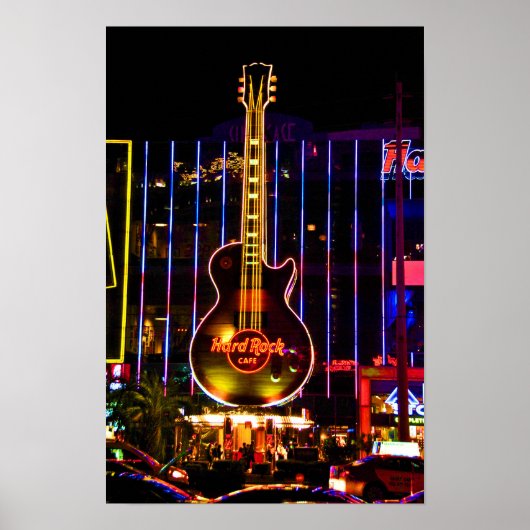 Poster Hard Rock Guitare Las Vegas Amérique (Devant)