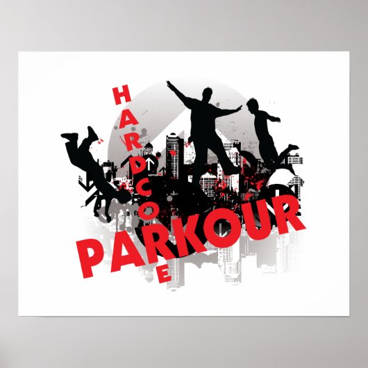Poster Hardcore Parkour Grunge City (Devant)