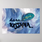 Poster "Hare Krishna" Peacock Feather Hindu (Devant)