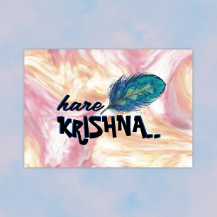 Poster "Hare Krishna" Peacock Feather Hindu