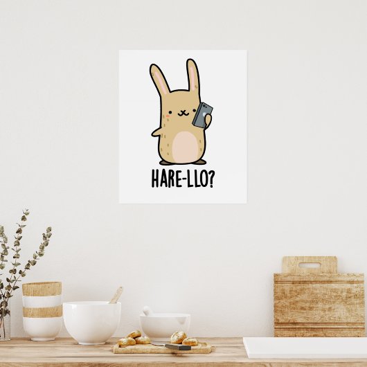Poster Hare-Lo Il Funny Hare Rabbit Pun (Cuisine)