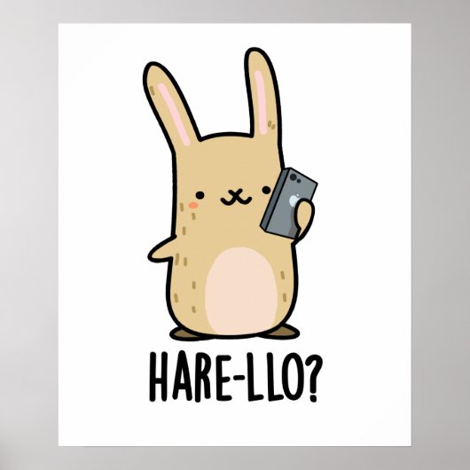 Poster Hare-Lo Il Funny Hare Rabbit Pun (Devant)