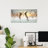 Poster Hares de boxe (Bureau à domicile)