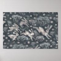 Hares Neiges lapins blancs Animaux d'hiver Gris
