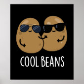 Poster Haricots cool Funny Veggie Legume Pun Dark BG (Devant)