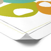 Poster Haricots cool Turquoise Orange Vert mi-siècle (Coin)