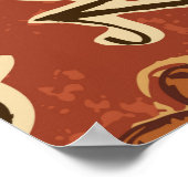 Poster Haricots de café et typographie couteaux de grunge (Coin)