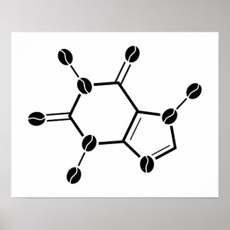 Poster haricots moléculaires de caféine
