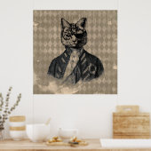 Poster Harlequin Cat Grunge (Cuisine)