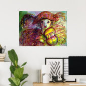 Poster HARLEQUIN VIOLIN PLAYER / Musique du Carnaval véni (Bureau à domicile)