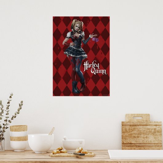 Poster Harley Quinn Avec Dice Fuzzy (Cuisine)