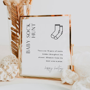 Poster HARLOW Baby Sock Chasse Baby shower Jeu