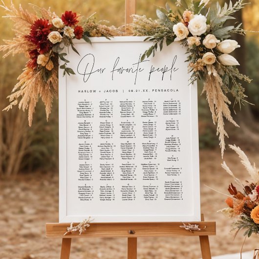 Poster HARLOW Moderne Minimaliste Siège Alphabétique