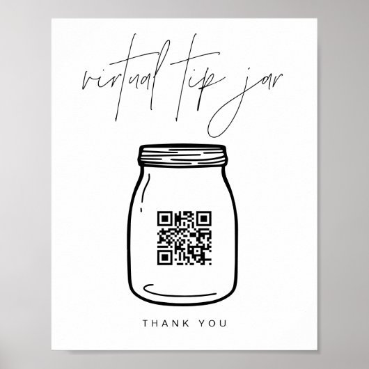 Poster HARLOW Virtual Tip Jar Venmo QR Code Sign (Devant)